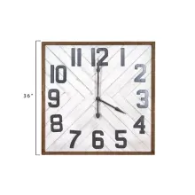 Mayco Decorative Oversized Rustic Wood 24" Farmhouse Wall Clock